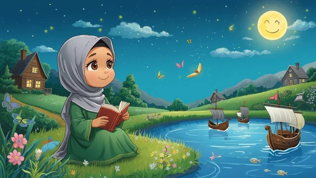 Ilustrasi flipbook komik muslim