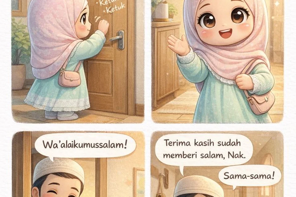 Preview komik Anak Sholeh adab islami