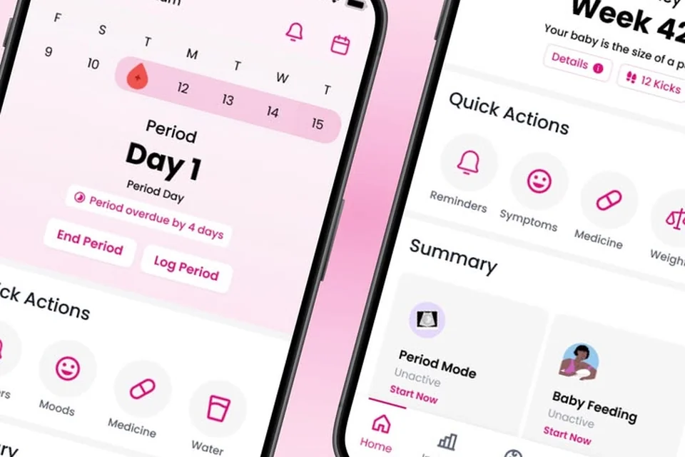 Preview aplikasi Luna kalender menstruasi